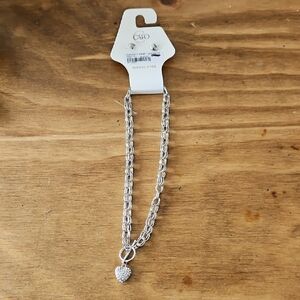 Cato Silver Necklace with Heart Charm